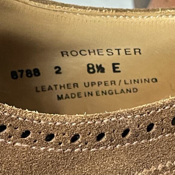 Crockett & Jones Tan Brogue Oxford Wingtip Rochester Shoes Sz UK 8.5 / US 9.5 - Picture 12 of 16